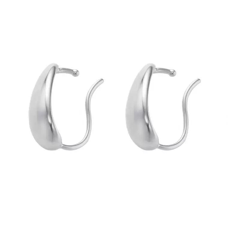 新款潮水滴大光面耳骨夹花半天也气质无耳洞时尚夸张港味耳环女