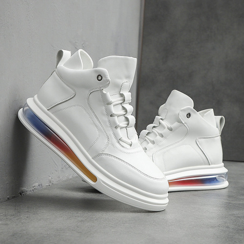 Men's Air Cushion Sneakers with Rainbow Soles, Casual, Korean Style, Autumn/Winter New Arrival, Personality Fashion Brand, Matchable with European Goods