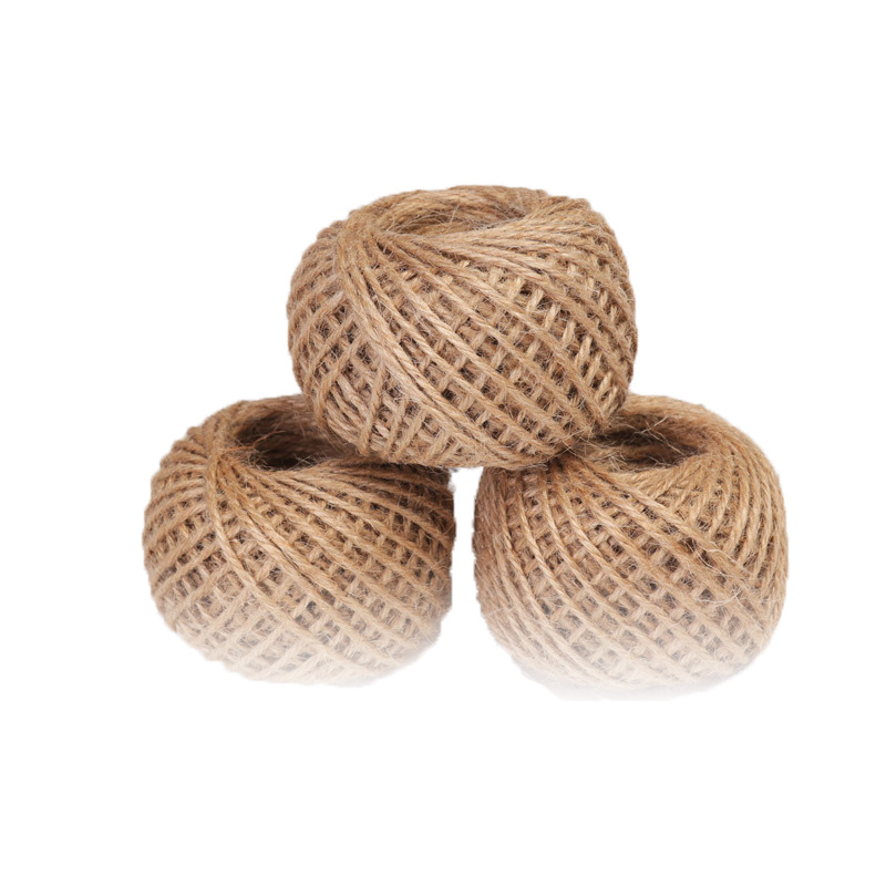 Fábrica al por mayor vintage color primario cuerda de cáñamo de tres hilos DIY accesorios de cinta hechos a mano cuerda flor material de embalaje