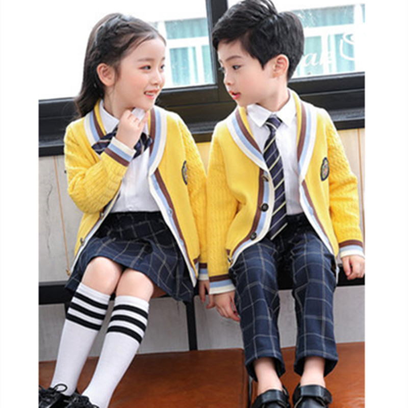 幼儿园园服春秋冬装小学生校服一年级班服英伦学院风毛衣儿童套装