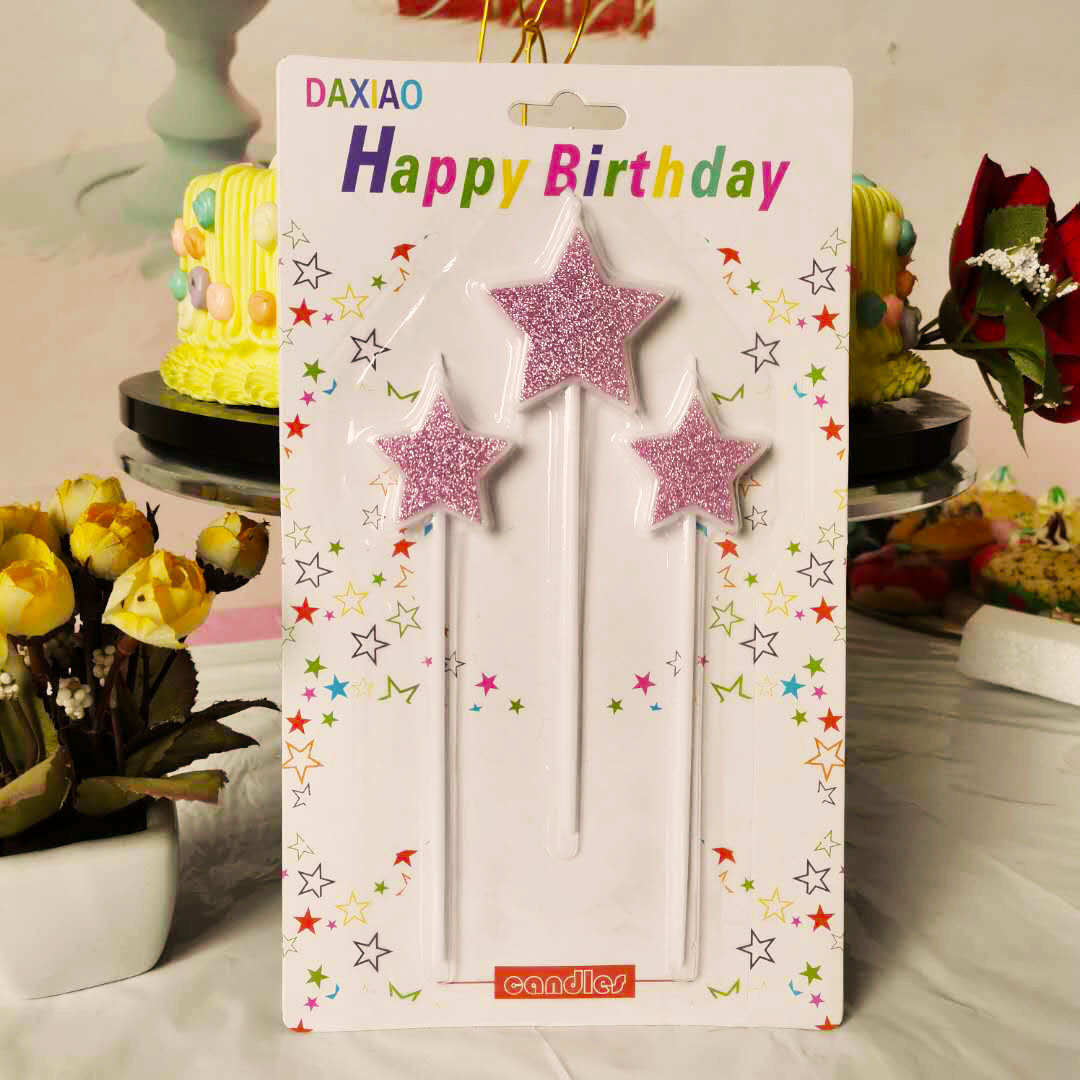 Fábrica Oro 3 polvo de oro estrella de cinco puntas fiesta hornear pastel decoración brillo creativo vela de cumpleaños