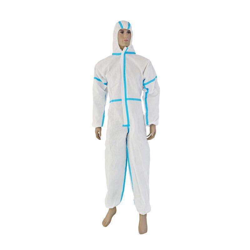 现货一次性贴条防护服 压胶连体服 贴胶条隔离衣 EN14126资质齐全