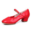 Footwear, red dancing sports shoes, soft sole