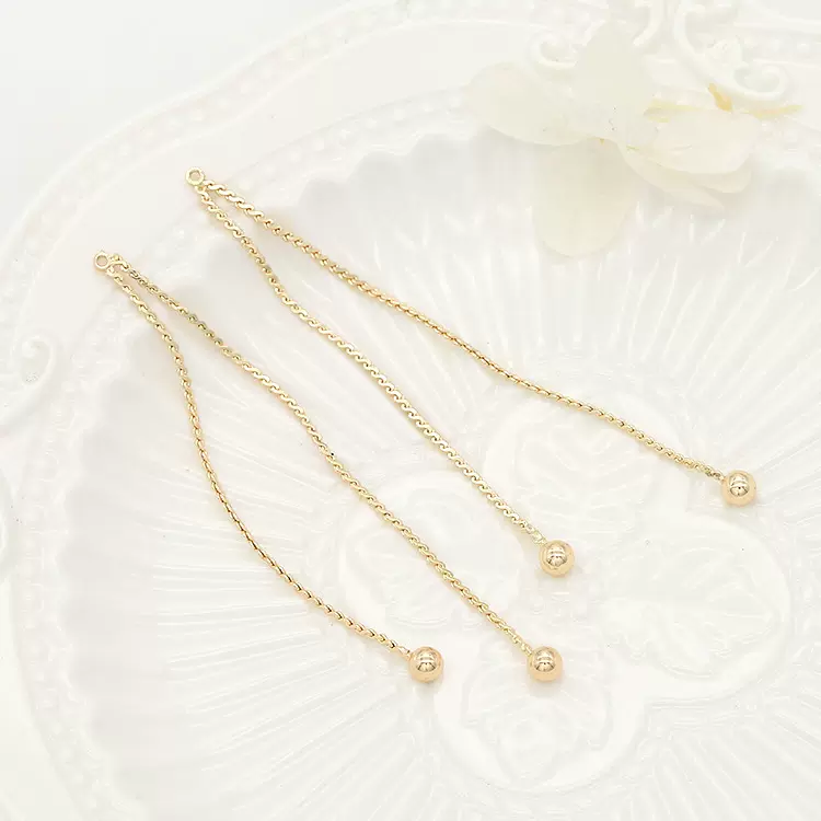 众兴新款纯铜镀保色14k金简约耳环材料 长款耳饰耳线饰品配件