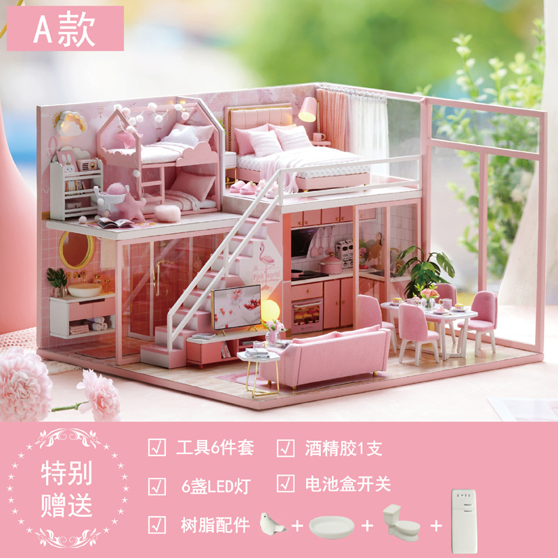 Casa inteligente hecha a mano DIY casa modelo haciendo montado juguetes educativos para niños al por mayor regalos de cumpleaños