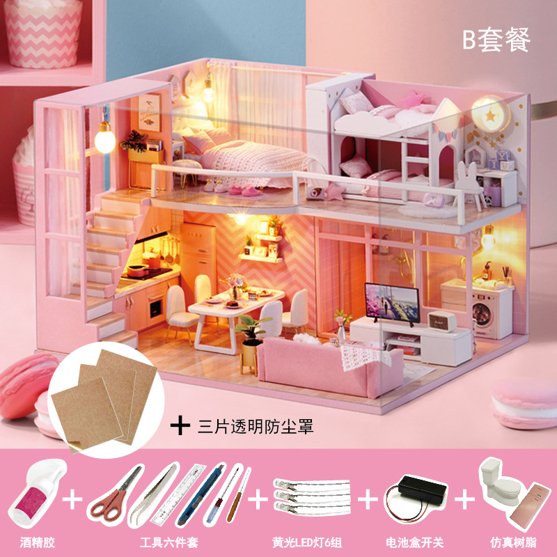 Casa inteligente hecha a mano DIY casa modelo haciendo montado juguetes educativos para niños al por mayor regalos de cumpleaños