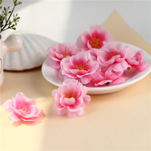 Peach blossom flowers wholesale wedding flower scattering hairpin flower decoration plum blossom silk flower head dance costume props flower cake fake flower