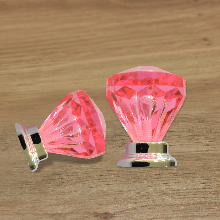 Factory supply transparent crystal ball handle furniture drawer single hole handle shower room handle wardrobe handle