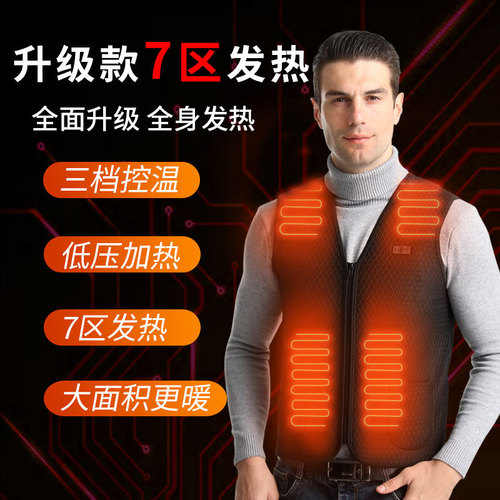Electric heating vest for men, whole body heating clothes for middle-aged and elderly people in winter, charging smart electric heating vest for women