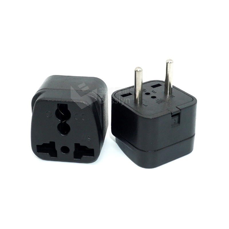 WS-9A欧标两圆4.0mm插脚转多功能插座 小家电电源插头 10A 250V