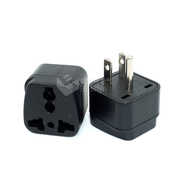 美式三脚转多功能转换插座 欧式澳式国标英式转美式插头 WS-5