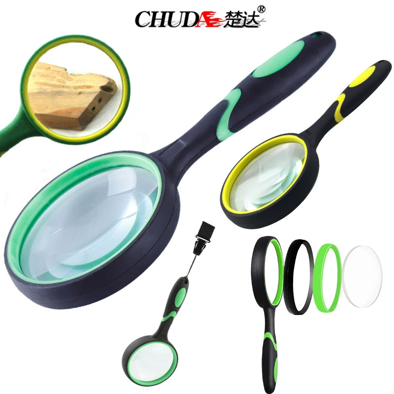 Chuda 99175 Цветная резиновая ручная лупа для чтения с защитой от падения Супермаркет Подвесная лупа для мобильного телефона с отверстиями