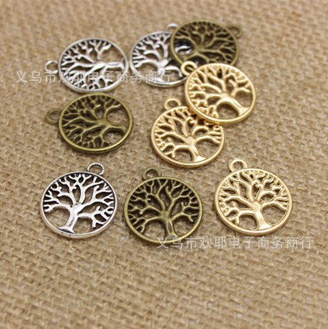 DIY饰品配件首饰圆树吊坠ZAKKA24*20mm 1436项链古青铜古铜