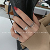 South Korean goods heart shaped, chain, retro fashionable trend ring, on index finger, simple and elegant design