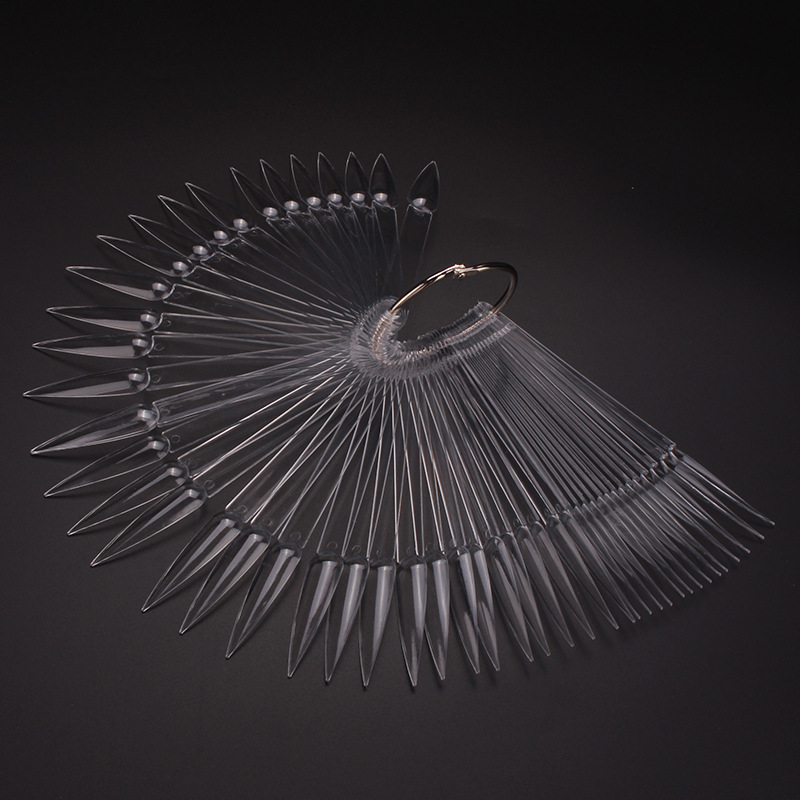 Tarjeta de color de uñas puntiagudas 50 color Tarjeta de color en forma de abanico Placa de color de uñas de dragón de arena polvo de espejo mágico especial para la fabricación de tableros