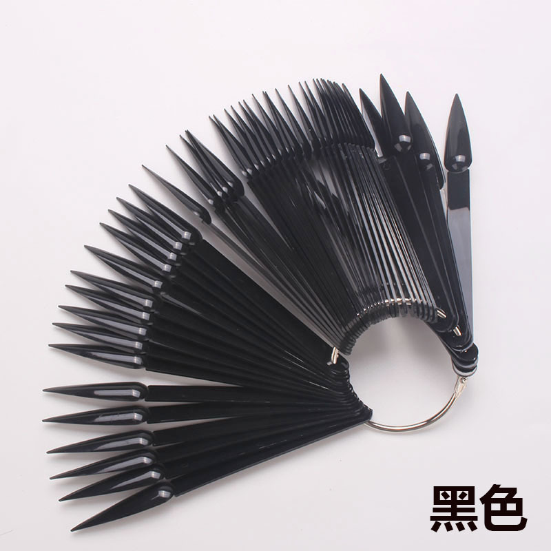 Tarjeta de color de uñas puntiagudas 50 color Tarjeta de color en forma de abanico Placa de color de uñas de dragón de arena polvo de espejo mágico especial para la fabricación de tableros