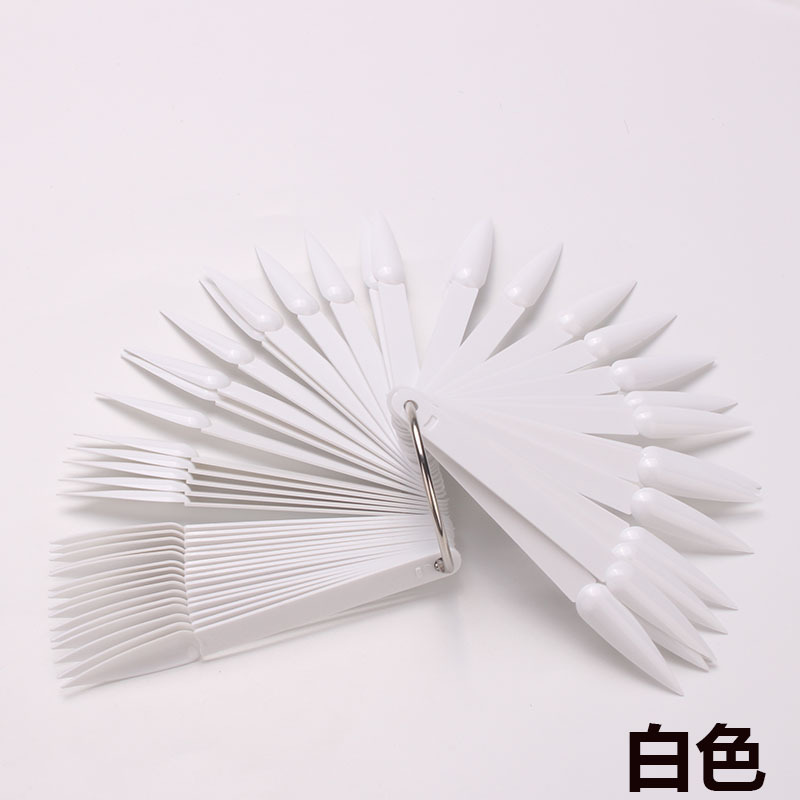 Tarjeta de color de uñas puntiagudas 50 color Tarjeta de color en forma de abanico Placa de color de uñas de dragón de arena polvo de espejo mágico especial para la fabricación de tableros