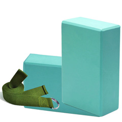 Yoga brick three-piece set, 2 yoga bricks plus 1 stretching belt, split bricks, stretching bricks, dance yoga stretching belts