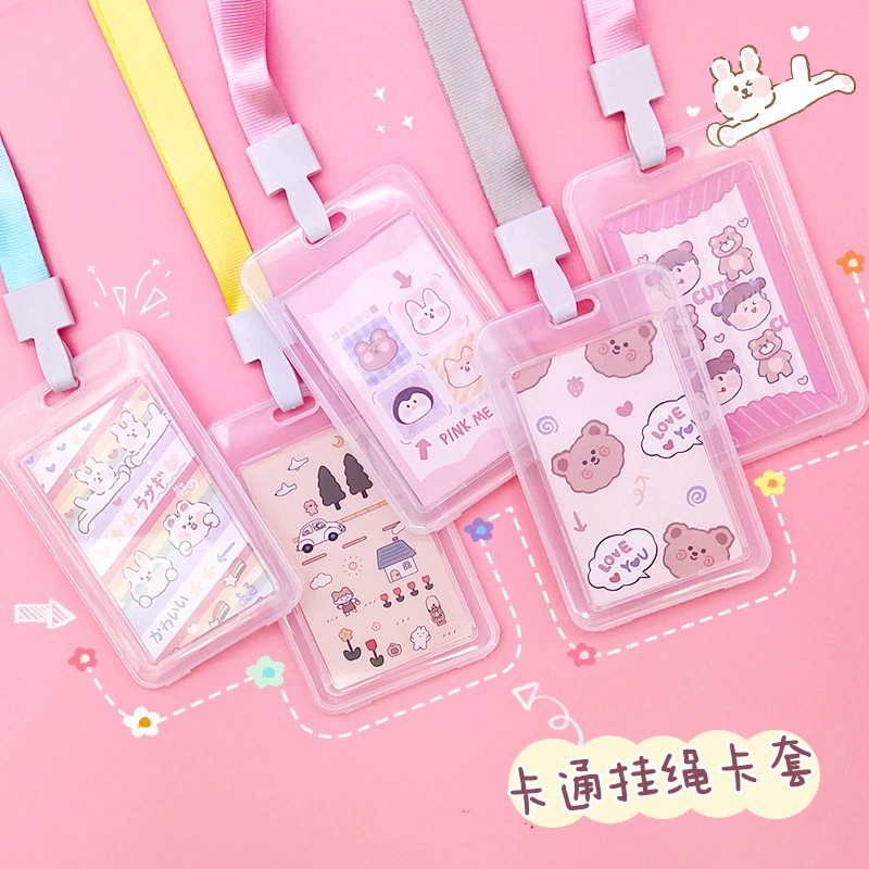 Студенческий прозрачный набор карт Кампус Значок контроля доступа ремешок разрешение на работу автобусная карта Рабочая карта сертификат карта еды портативное хранилище