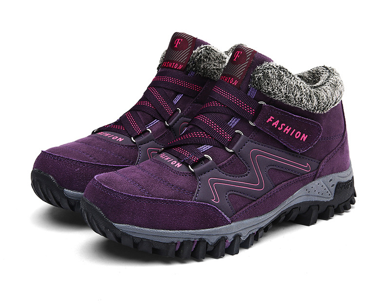 Fábrica directa transfronteriza zapatos de algodón forrada de lana caliente más tamaño zapatos de algodón antideslizante ancianos invierno caminando escalada zapatos de algodón