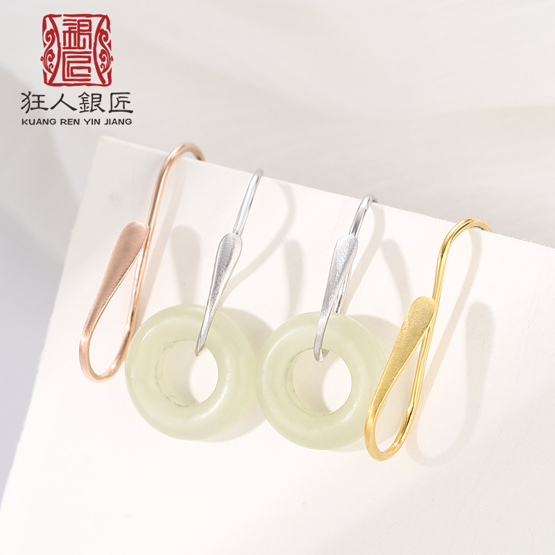 S925 Sterling Silver Earrings Empty Holder Women's Safe Buckle Earrings Ear Hook Material Silver Holder diy Handmade Earrings Earrings Empty Holder