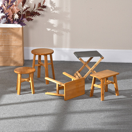 Small stool home fashion creative coffee table low stool children cartoon bamboo small bench bamboo stool square stool sofa stool