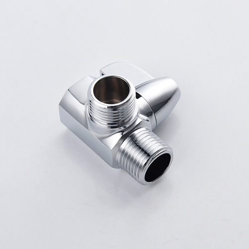 Copper 4-way mixing valve with one inlet and two outlets, shower diverter, shower head adapter, shower faucet adapter, flexible shower hose, shower diverter