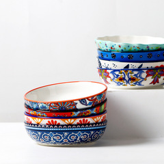 歐美客盤子可愛歐式創意沙拉盤湯盤手繪陶瓷餐具田園風家用盤餐盤