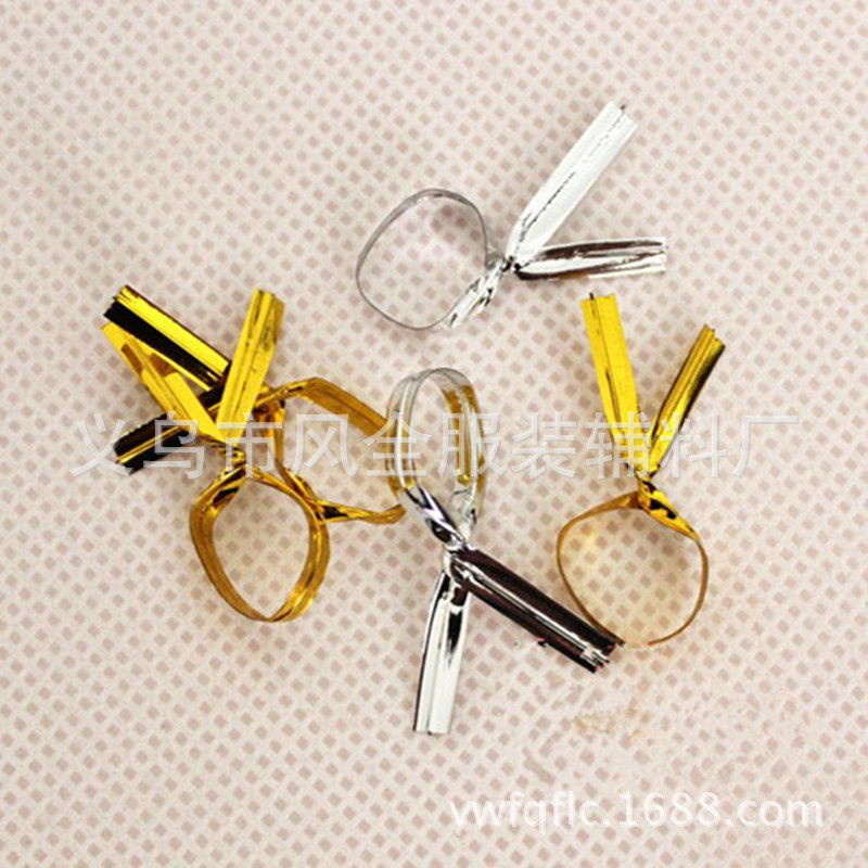 厂家直销食品包装扎带金银扎丝糖果面包扎口绳金属丝现货批发