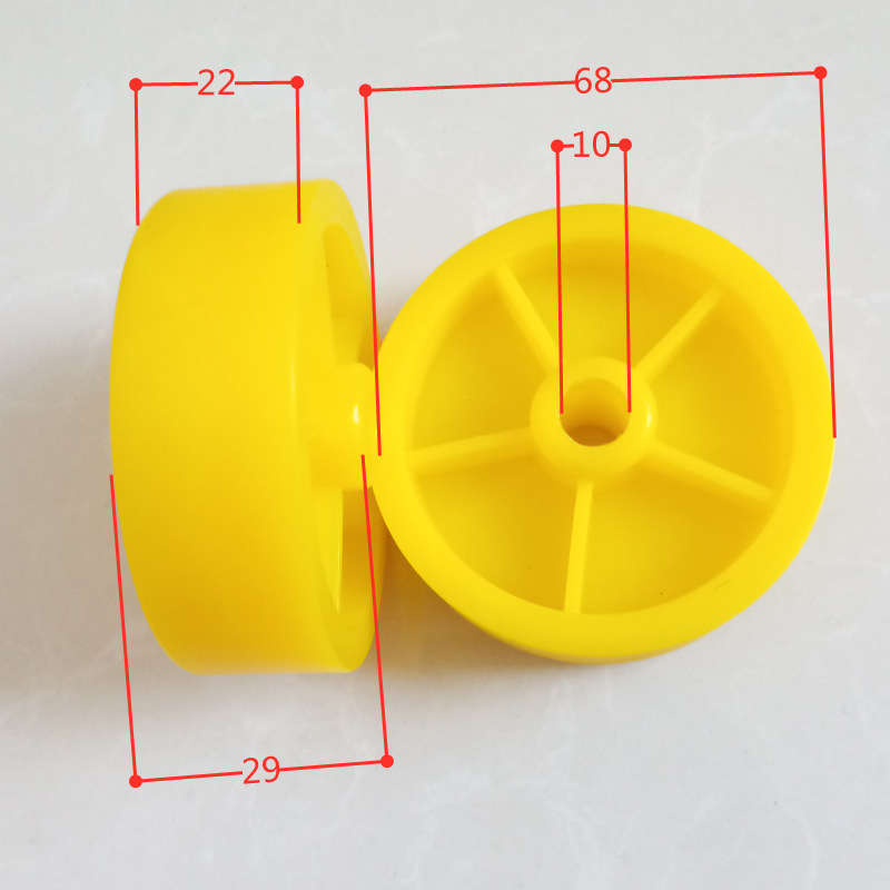 厂家注塑生产黄色塑料3寸脚轮 工业用尼龙滚轮 小推车白色尼龙轮