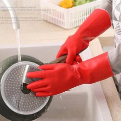 洗碗手套女廚房加厚橡膠冬季加絨款防水薄款加長家務清潔膠皮防寒