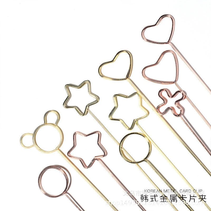 Пакет Цветочный материал Цветочный магазин Цветочный букет Цветочный букет Упаковка DIY Материал Позолоченный Металлическая открытка зажим для карты