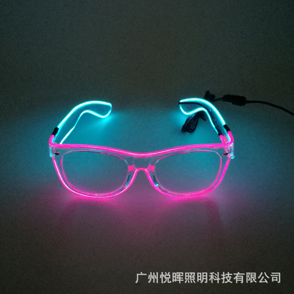 flashing two-color transparent glasses