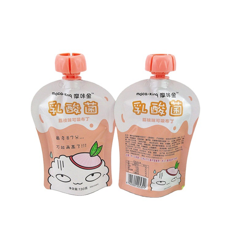 Supply 130 ml lactic acid bacteria fermentation blueberry Mulberry pulp drink self-standing nozzle bag can be equipped with colorful mushroom cap