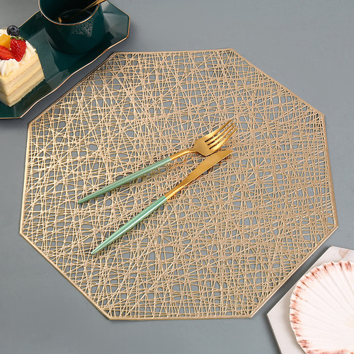 Mingtu New Hollow Octagon PVC Dinner Mat Modern Simple Western Dinner Mat Hotel Use Heat Resistant Manufacturer Wholesale