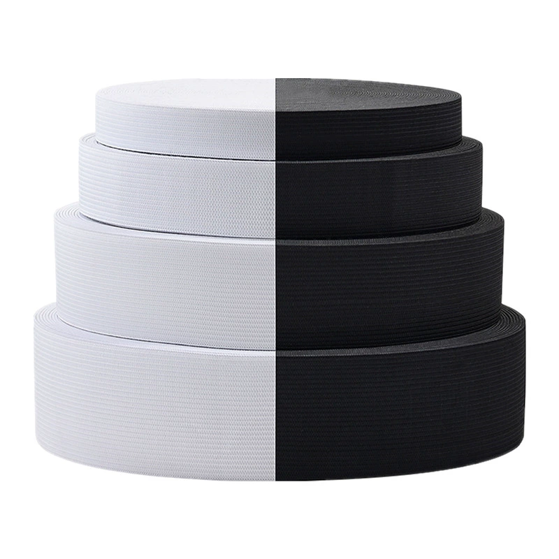 1,5-20 см вязаная крючком резинка черно-белая в наличии резиновый брючный ремень Эластичный вязаный эластичный Оксфордский ремень завод