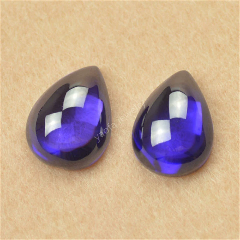 Mixed -color purple -blue pear -shaped plain flat gem drip Flat egg noodle noodle cubic oxidation nude stone