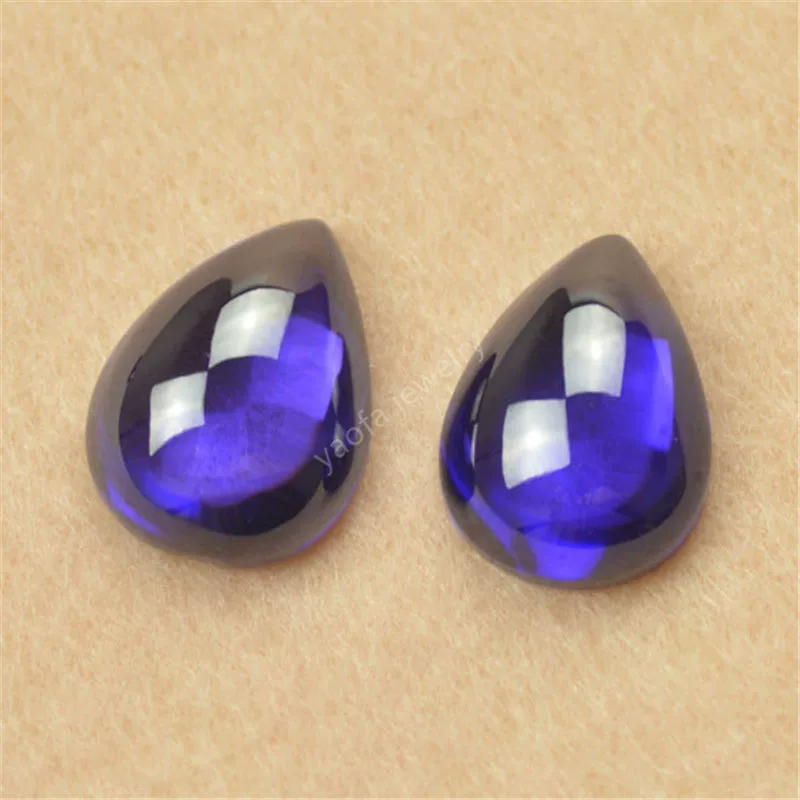 Mixed -color purple -blue pear -shaped plain flat gem drip Flat egg noodle noodle cubic oxidation nude stone
