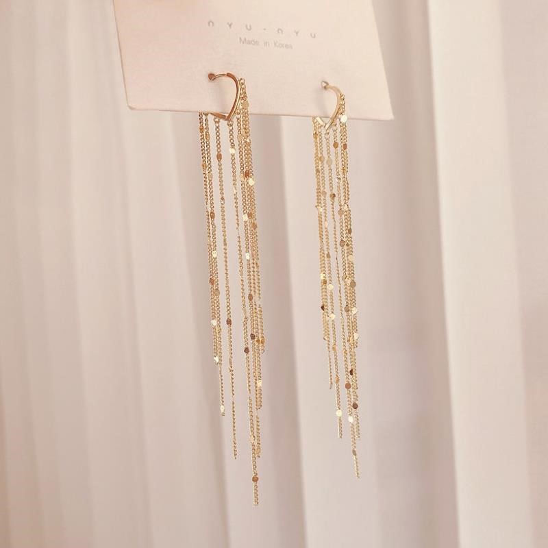 South Korea Long Fashion Earrings Earrings Women's Elegant Internet-famous Personality All-match Love Goddess Tassel Earrings South Korea Long Fashion Earrings Earrings Women's Elegant Internet-famous Personality All-match Love Goddess Tassel Earrings