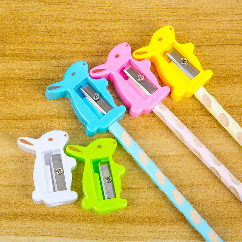 Sacapuntas de lápiz feliz Gezhi PS1018 Sacapuntas de lápiz de forma de conejo lindo sacapuntas Sacapuntas de lápiz de dibujos animados creativo Sacapuntas de lápiz estudiante