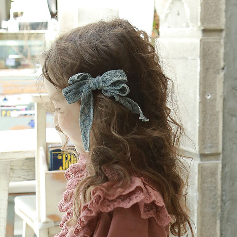 Spring Strawberry Shan Korean Winter Children's Girls Lace Bow Hair Card Ready In Stock