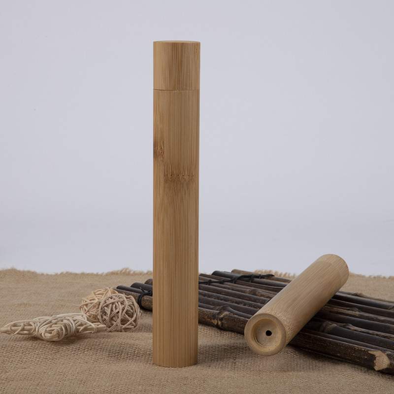 Fábrica de cepillos de dientes al por mayor B & B Hotel suministros tubo de cepillo de dientes liso cepillo de dientes tubo de embalaje caja de cepillo de dientes de Bambú