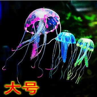 Аквариум имитация Медузы/Аквариум Ландшафтный декор пакет коралловые водные растения/плавающая флуоресцентная искусственная Медуза большая