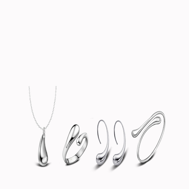 Collar joyería traje gotas gota de agua gran pulsera collar anillo oval pendientes traje al por mayor