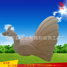 惠安厂家跨境批发石材吐水雕塑石雕孔雀小鸟喷泉水景动物吐水石雕