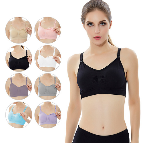 Wire-free front-opening seamless plus-size nursing bra with feeding adjustment and shaping, postpartum nursing bra innerwear