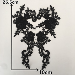 Manufacturer Direct Sale Black Embroidered Polyester Lace Collar Lattice Edge Handmade DIY Applique Clothing Accessories Wholesale