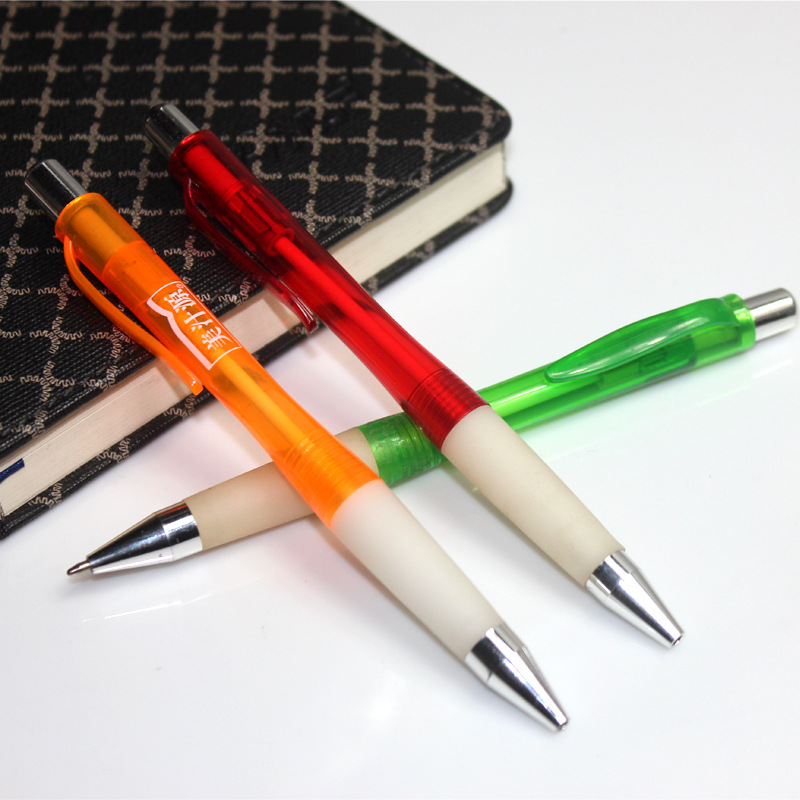 Presione el bolígrafo personalizado LOGO color caramelo semitransparente bolígrafo 0.7MM bolígrafo funda suave