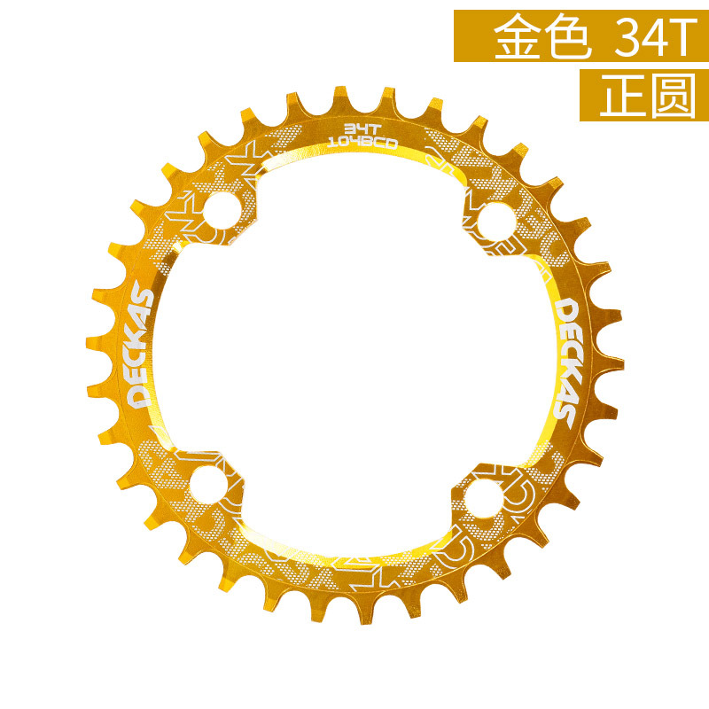 Plato único DECKAS para bicicleta de montaña, 104BCD 32/34/36/38T, dientes positivos y negativos