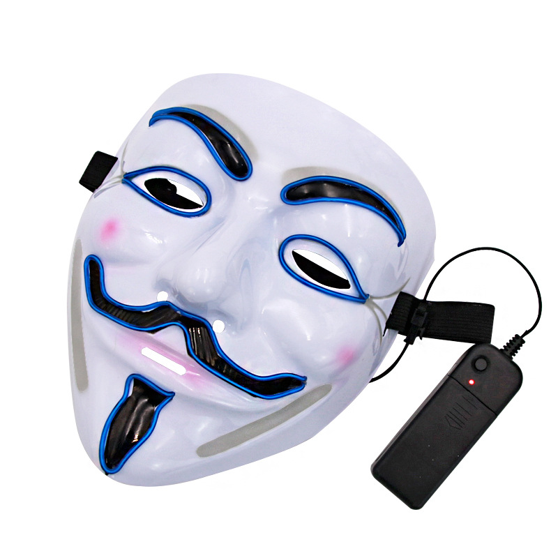 Cross-border DIY envío gratuito en forma de V máscara luminosa Halloween carnaval noche fantasma danza adultos hombres y mujeres el fluorescente Decoración